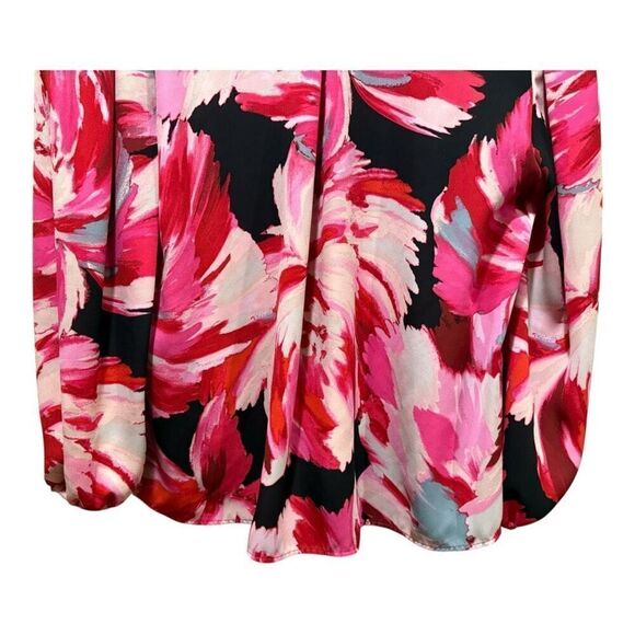 Halogen Floral Long Sleeve V-Neck Blouse Size 2X Artsy Career Office - Picture 8 of 12